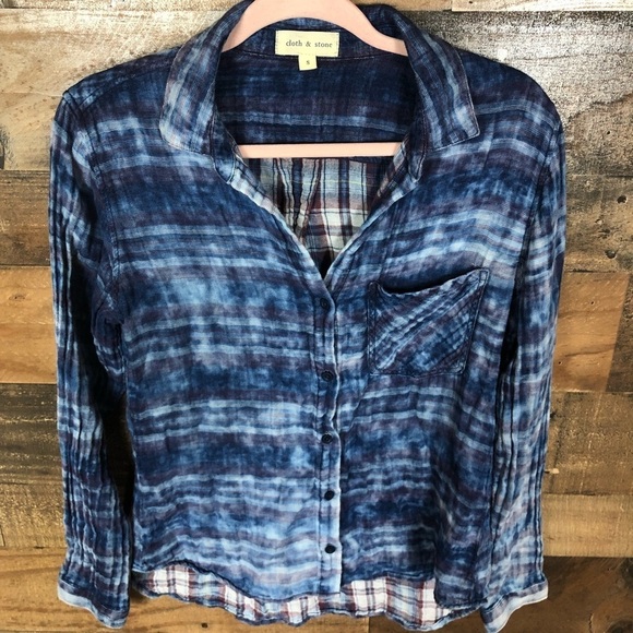 Cloth & stone Button Up plaid Top - Picture 2 of 6